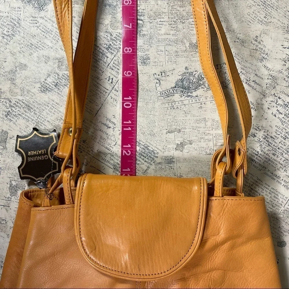 Handcrafted New Delhi Brown Leather Shoulder Bag Artisan Boho Crossbody Purse